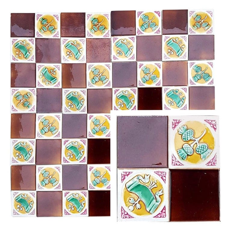 115 Art Deco Tiles by S.A. Faienceries de Bouffioulx, 1930s