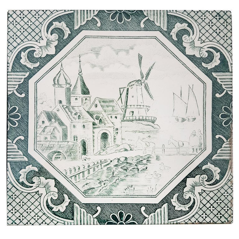 Set of 4 of Ceramic Tiles by Gilliot 'Total 200 Tiles', 1930