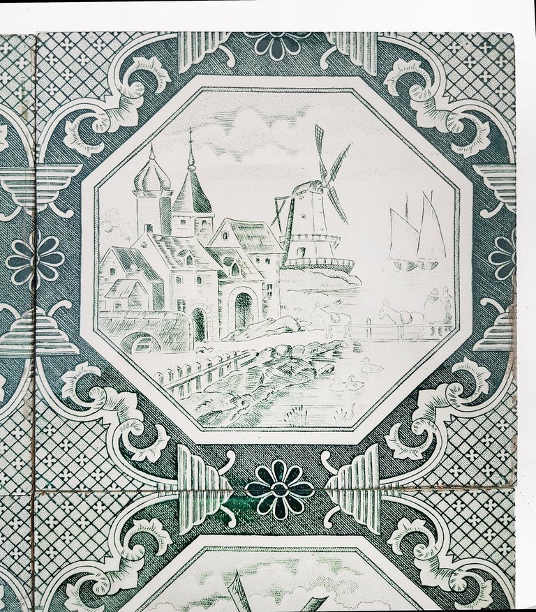 Set of 4 of Ceramic Tiles by Gilliot 'Total 200 Tiles', 1930