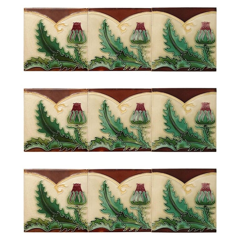 1 of the 31 Unique Antique Relief Tiles, circa 1920 S.A. Pavillions