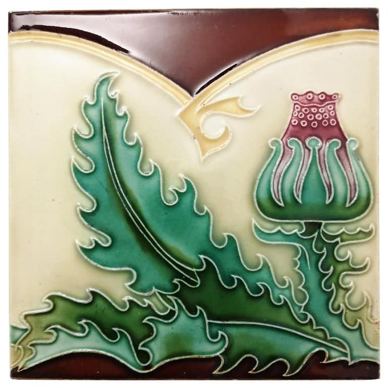 1 of the 31 Unique Antique Relief Tiles, circa 1920 S.A. Pavillions