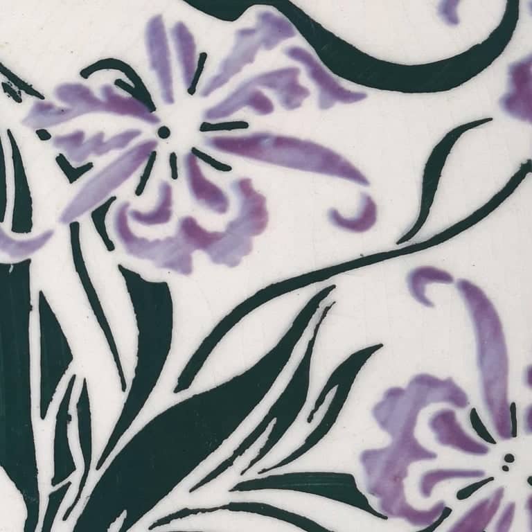 1 of the 40 Art Nouveau Wall Tiles Marque de Fabrique CF, Devres, France, 1920