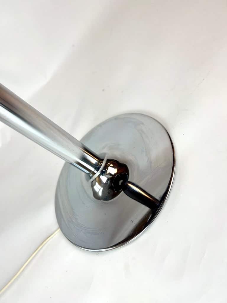 Floor Lamp in Chrome and Black Fabric