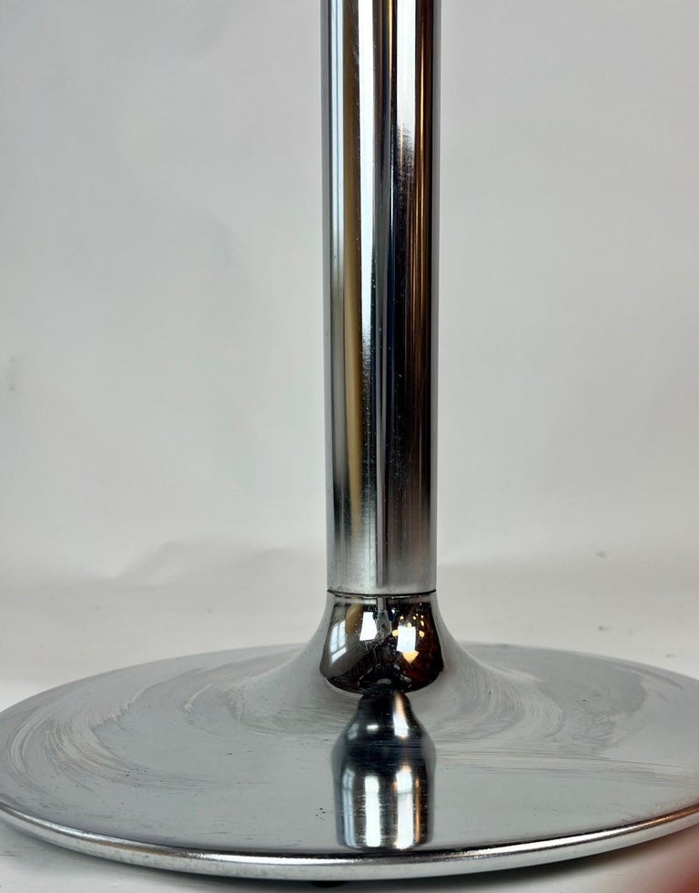 Floor Lamp in Chrome and Black Fabric