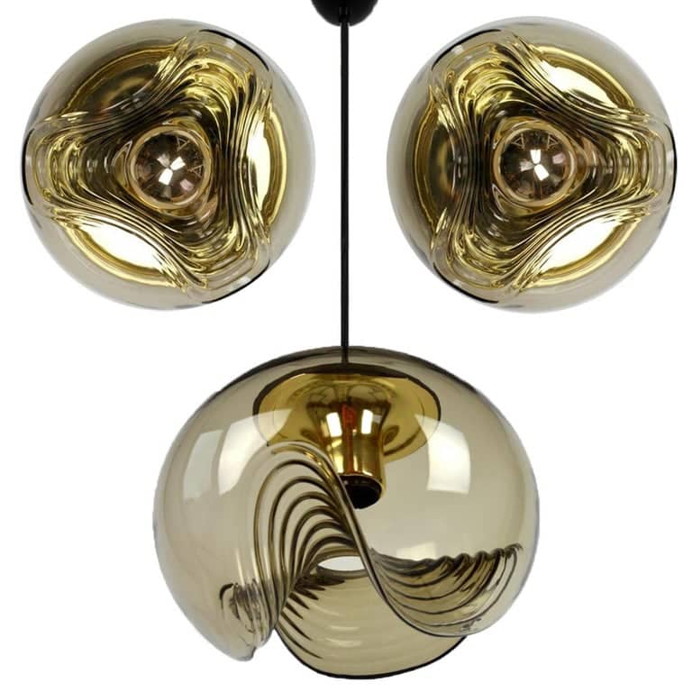 Set of Four-Light Fixtures Koch & Lowy, Two Sconces and Two Pedant Lights, 1970