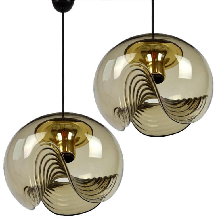 Set of Four-Light Fixtures Koch & Lowy, Two Sconces and Two Pedant Lights, 1970