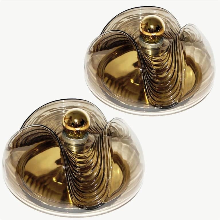 Set of Four-Light Fixtures Koch & Lowy, Two Sconces and Two Pedant Lights, 1970