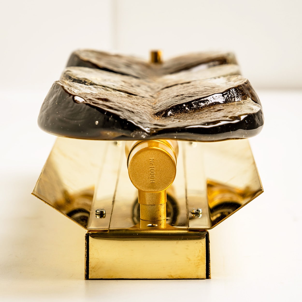 Citrus Swirl Smoked Glass Wall Lights or Sconces from J.T. Kalmar, 1968