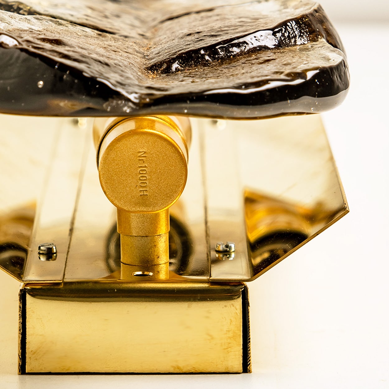 Citrus Swirl Smoked Glass Wall Lights or Sconces from J.T. Kalmar, 1968