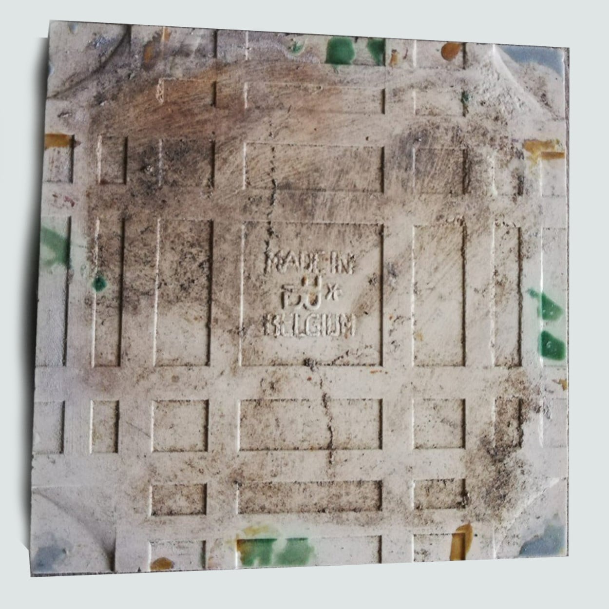 Colorful Antique Ceramic Tiles by Faiencerie de Bouffioulx, Belgium 1920s