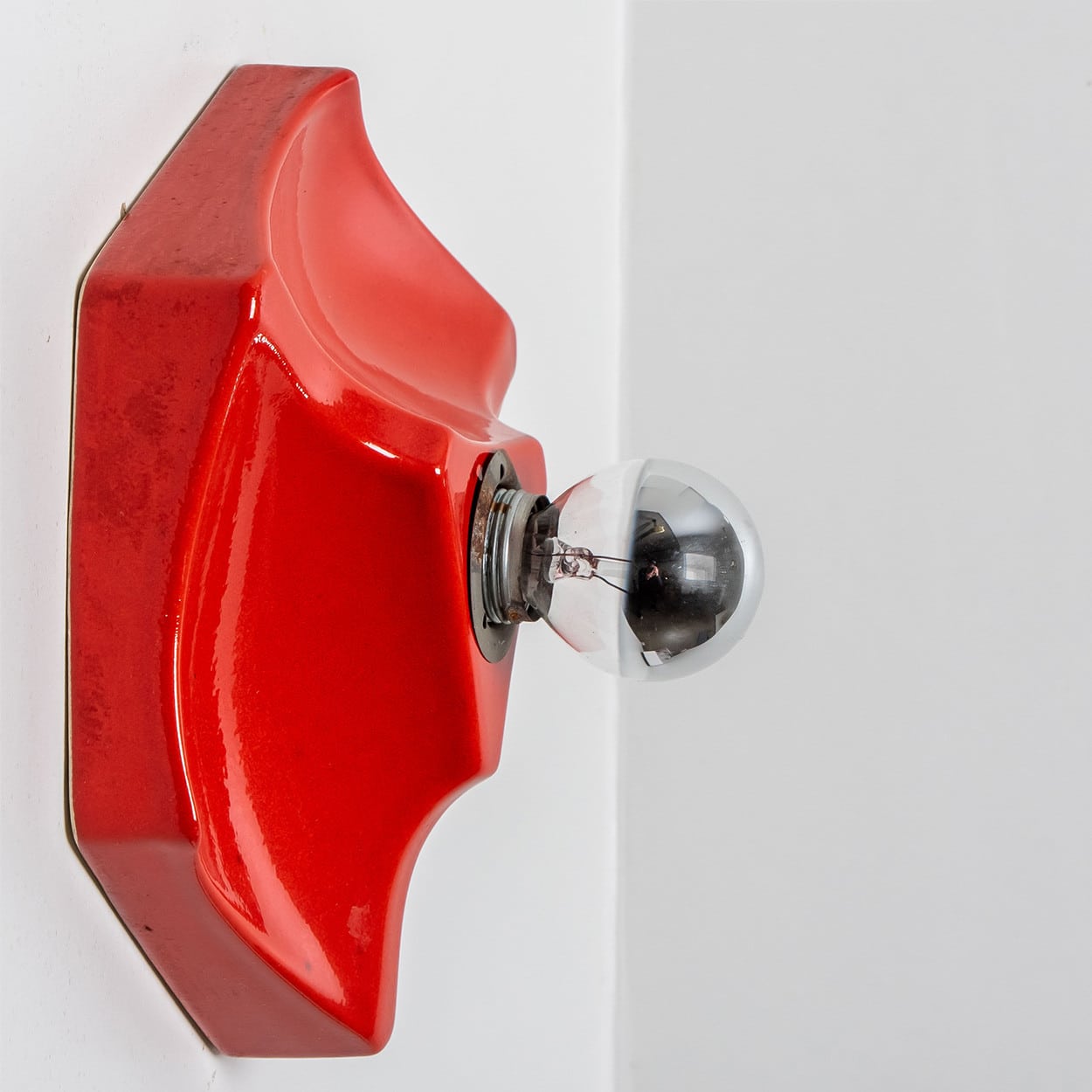 1 of the 4  Red Ceramic Wall Lights, West-Germany