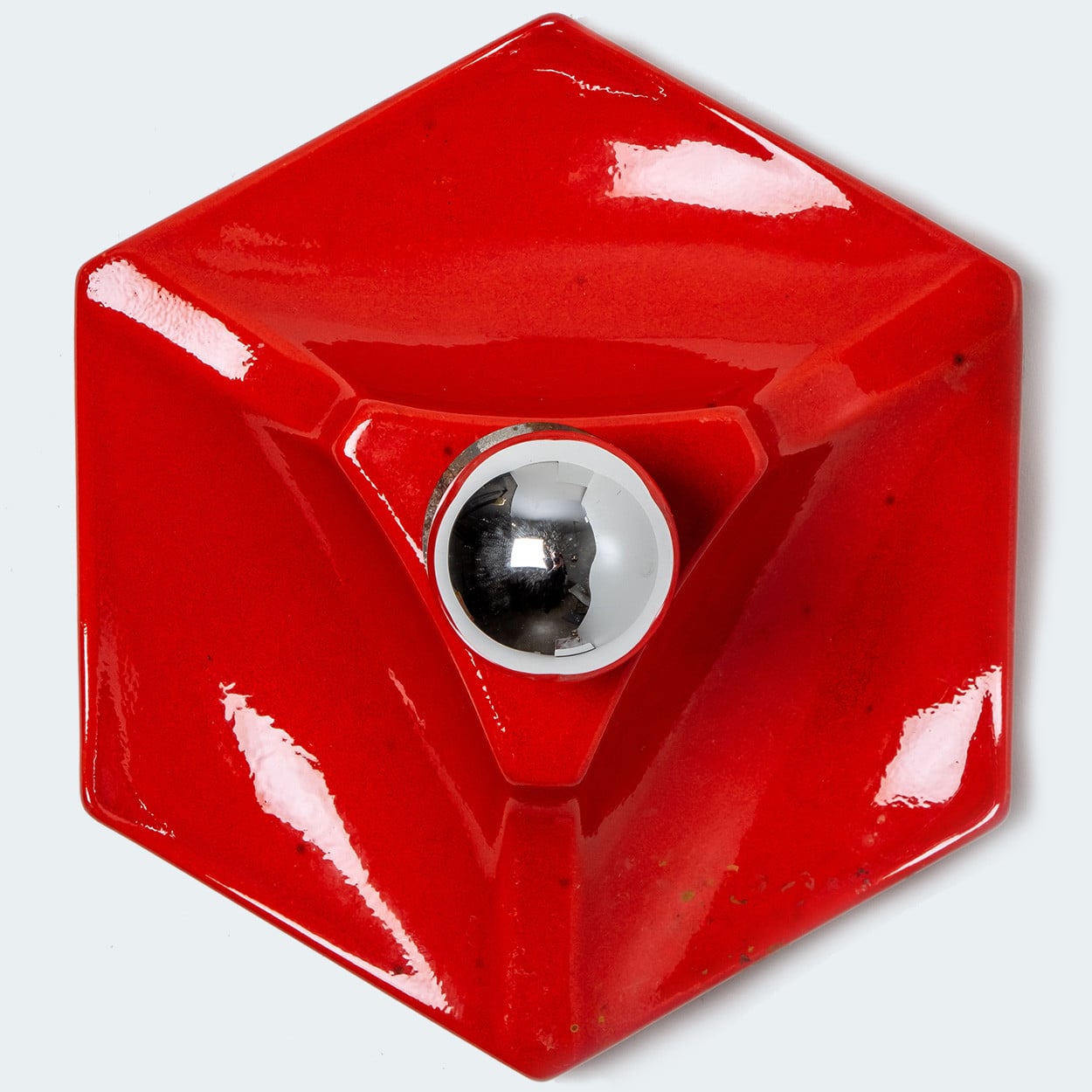 1 of the 4  Red Ceramic Wall Lights, West-Germany