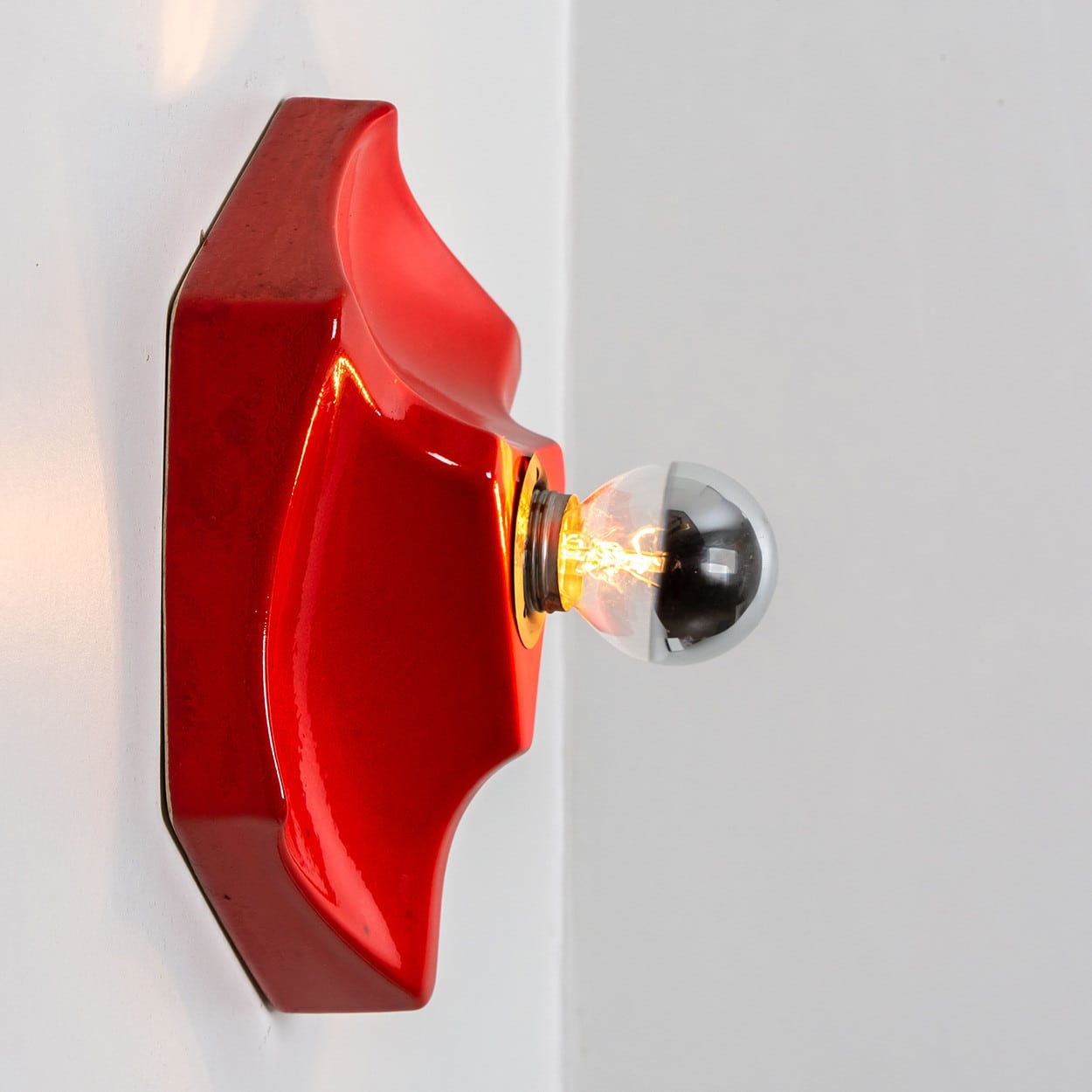 1 of the 4  Red Ceramic Wall Lights, West-Germany