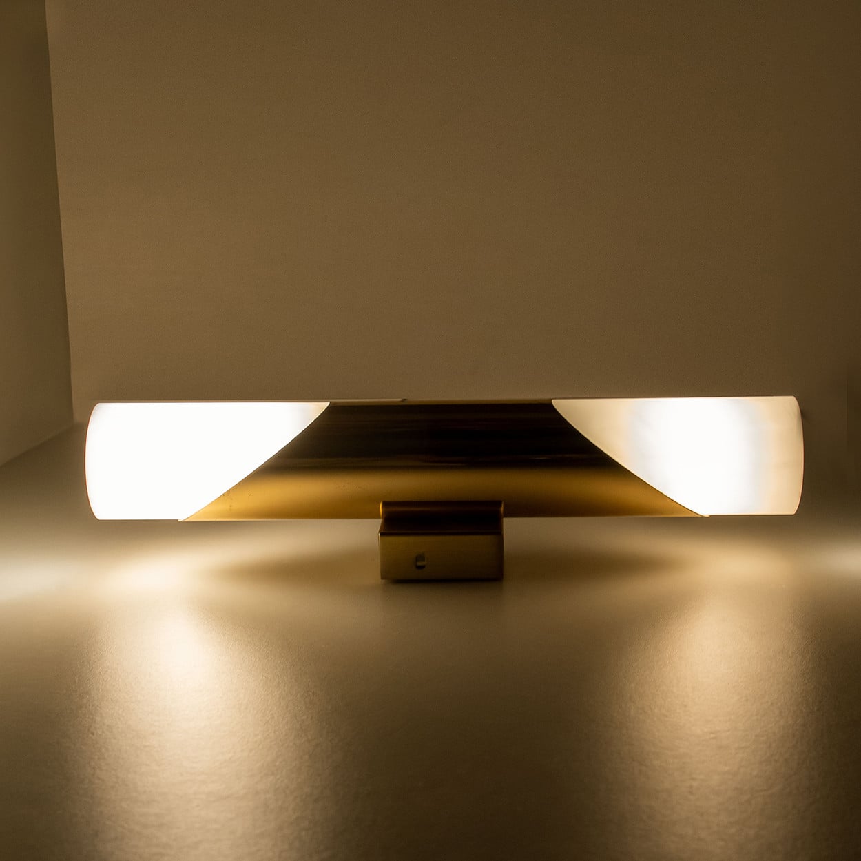 Milkglass and Brass Wall Sconces, 1970s