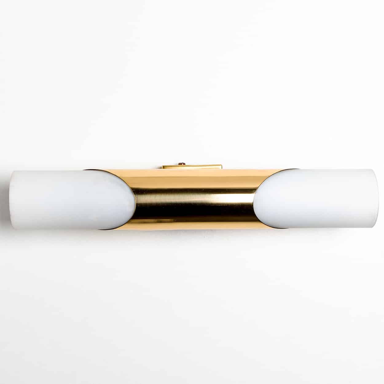 Milkglass and Brass Wall Sconces, 1970s