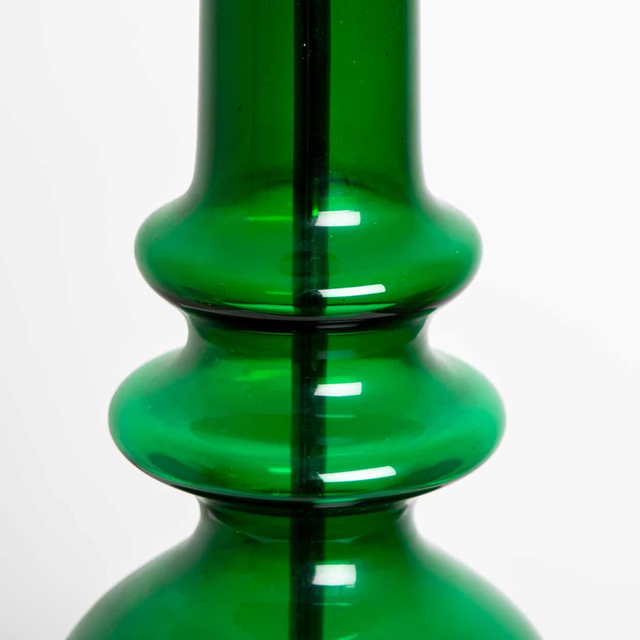 Green Glass Table Lamp With Handmade Shade by Doria Leuchten Germany