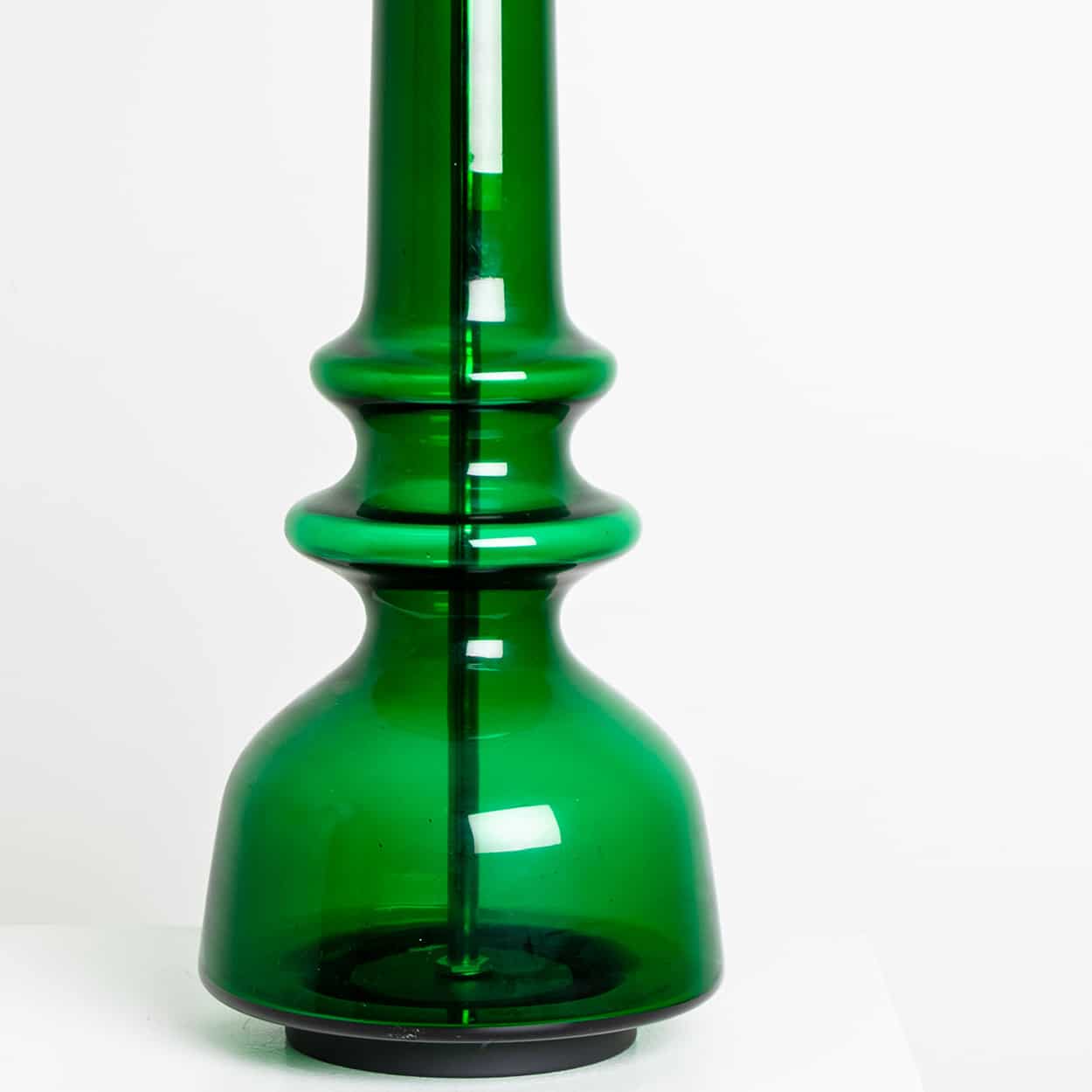 Green Glass Table Lamp With Handmade Shade by Doria Leuchten Germany