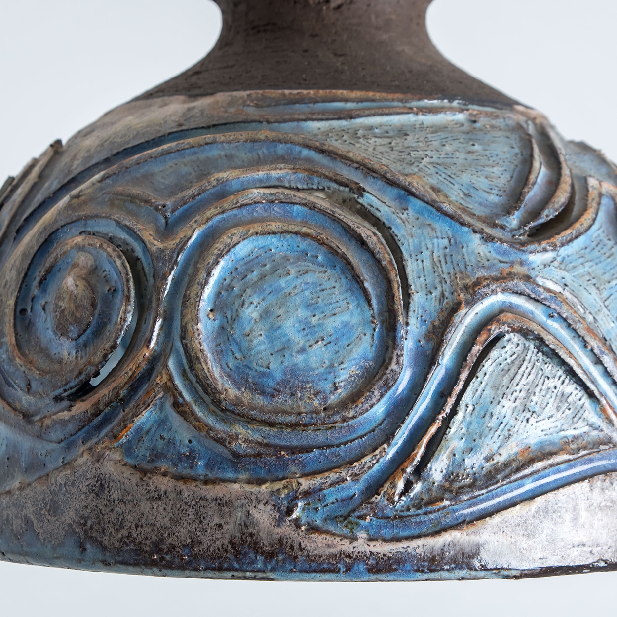 Several Blue Ceramic Pendant Lights, Denmark, 1970