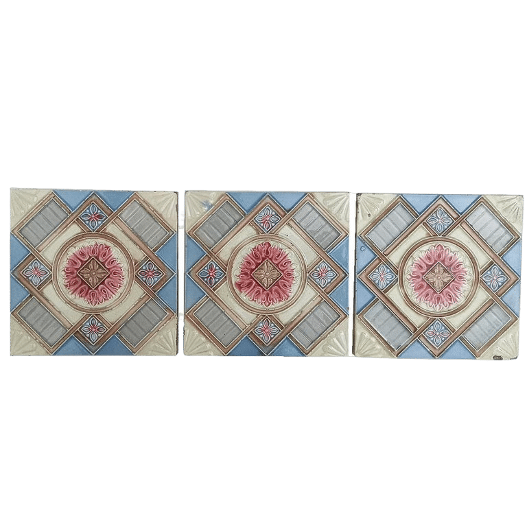 1 of the 13 Glazed Relief Tiles Produits Céramiques de la Dyle, circa 1930