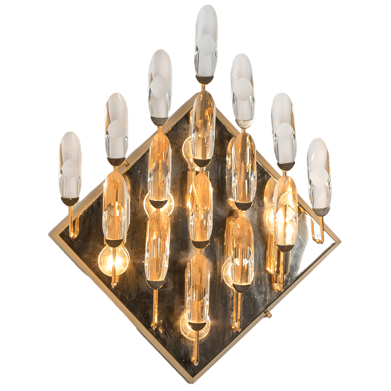 Crystal Gilded Brass Wall Light, Stilkronen, 1975