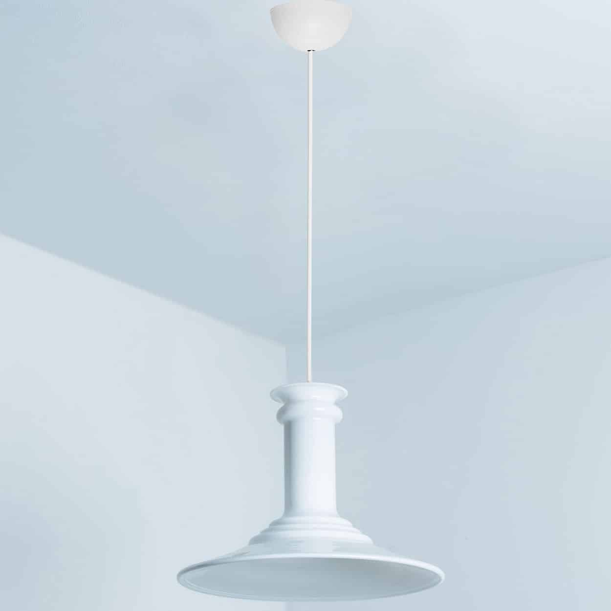 Pair of White Holmegaard Hanging Lamps by Michael Bang, 1970