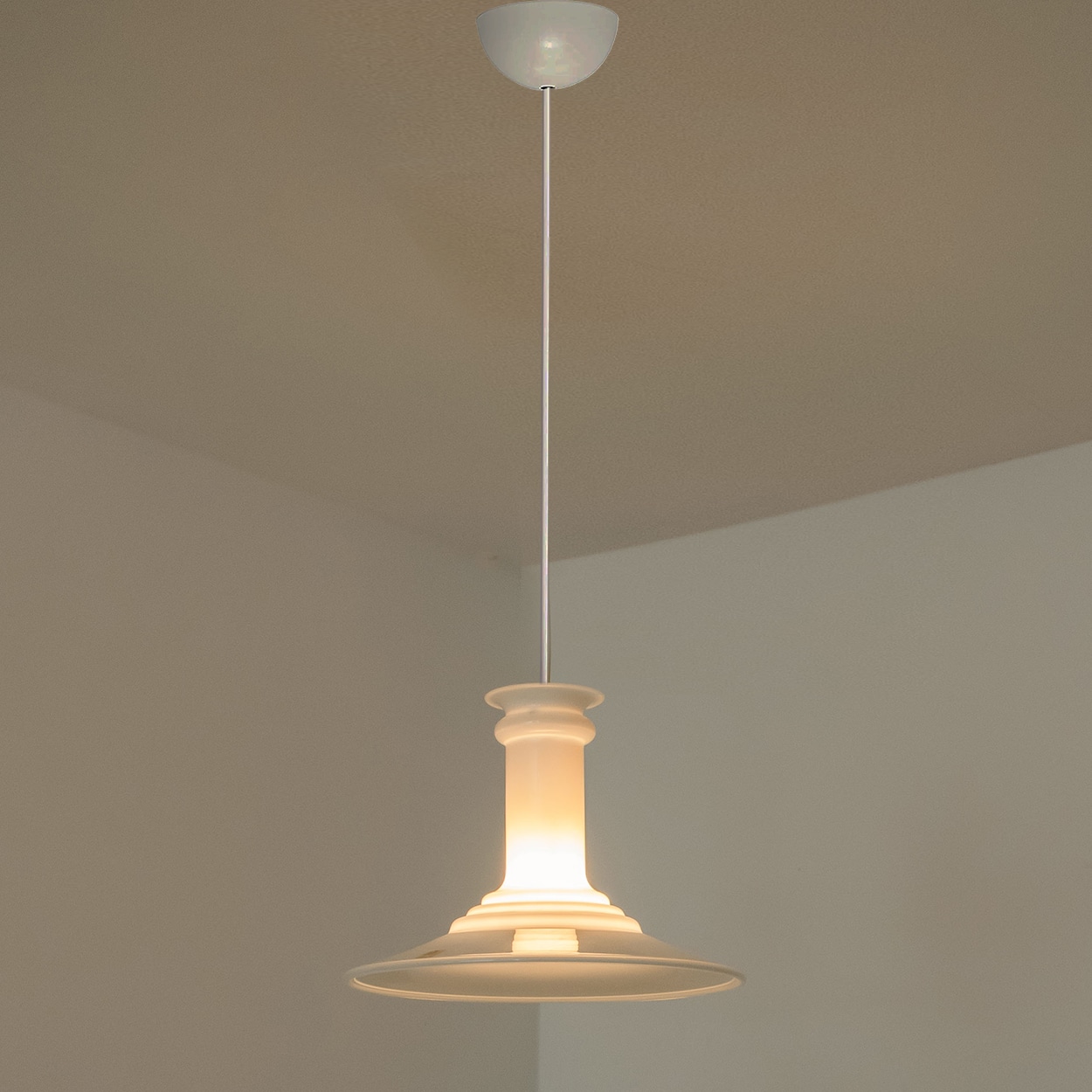 Pair of White Holmegaard Hanging Lamps by Michael Bang, 1970