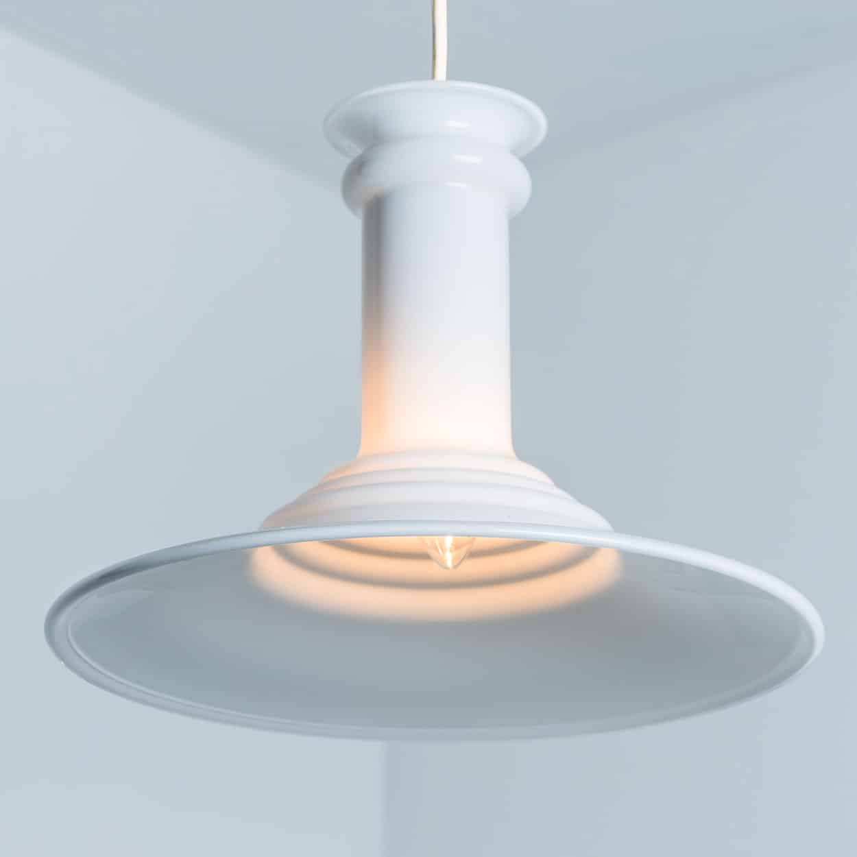 Pair of White Holmegaard Hanging Lamps by Michael Bang, 1970