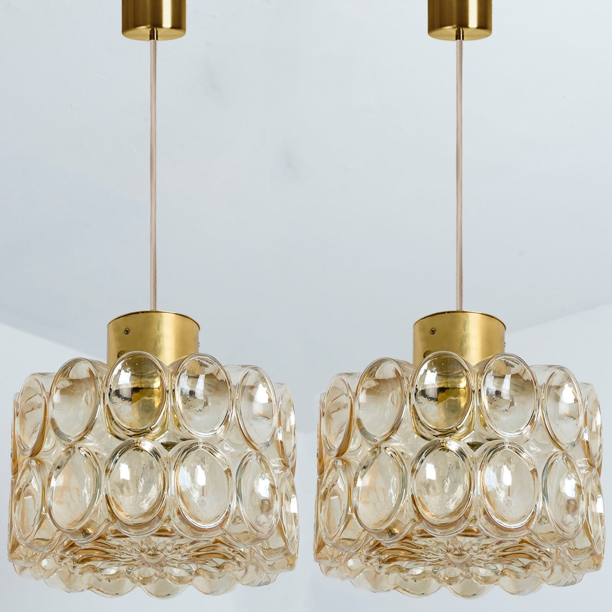 Set of Two Glass Pedants by Helena Tynell for Glashütte Limburg, 1960