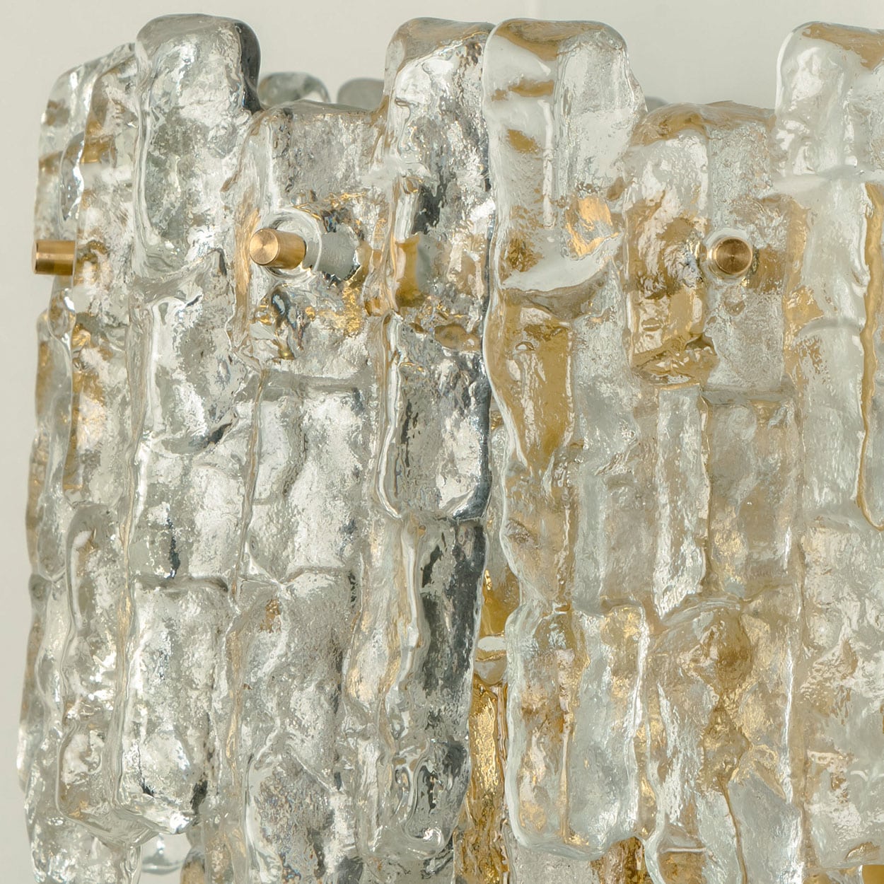 1 of the 6 XL Textured Ice glass Wall Lights Kalmar, 1970s