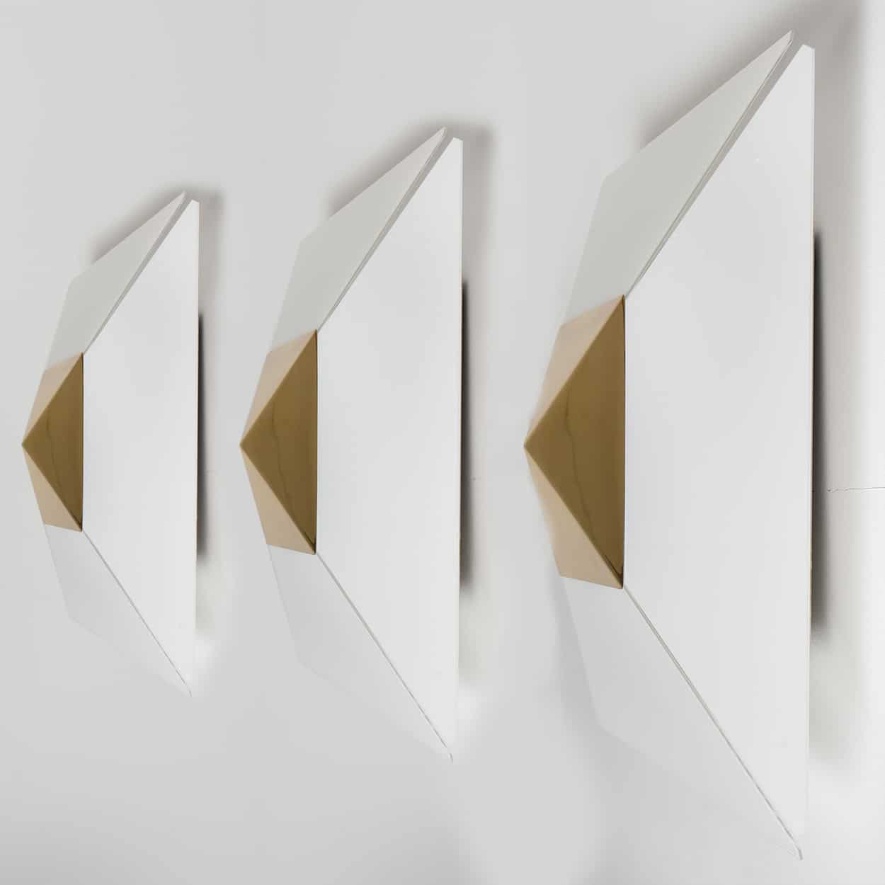 1 of the 4 Pyramid Shaped Flush Mounts by J.T.Kalmar, 1970