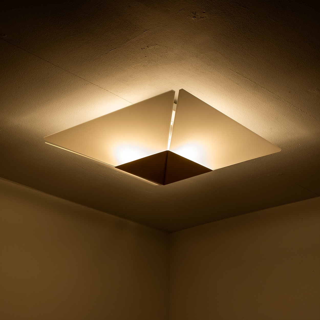 1 of the 4 Pyramid Shaped Flush Mounts by J.T.Kalmar, 1970