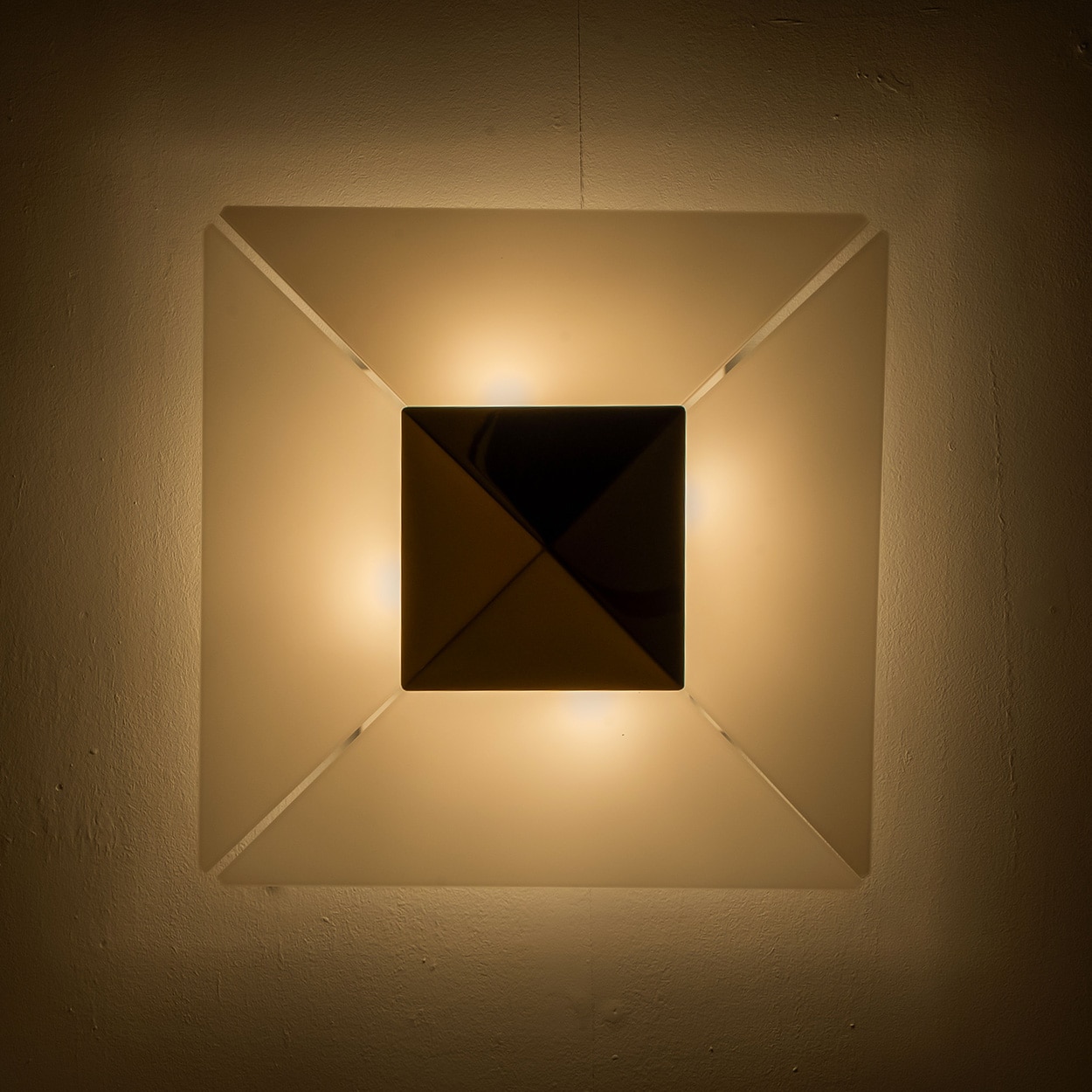 1 of the 4 Pyramid Shaped Flush Mounts by J.T.Kalmar, 1970