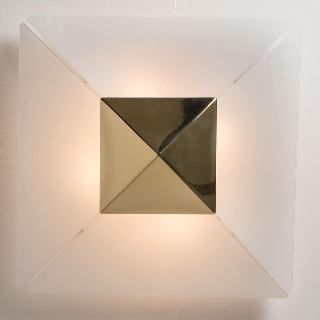 1 of the 4 Pyramid Shaped Flush Mounts by J.T.Kalmar, 1970