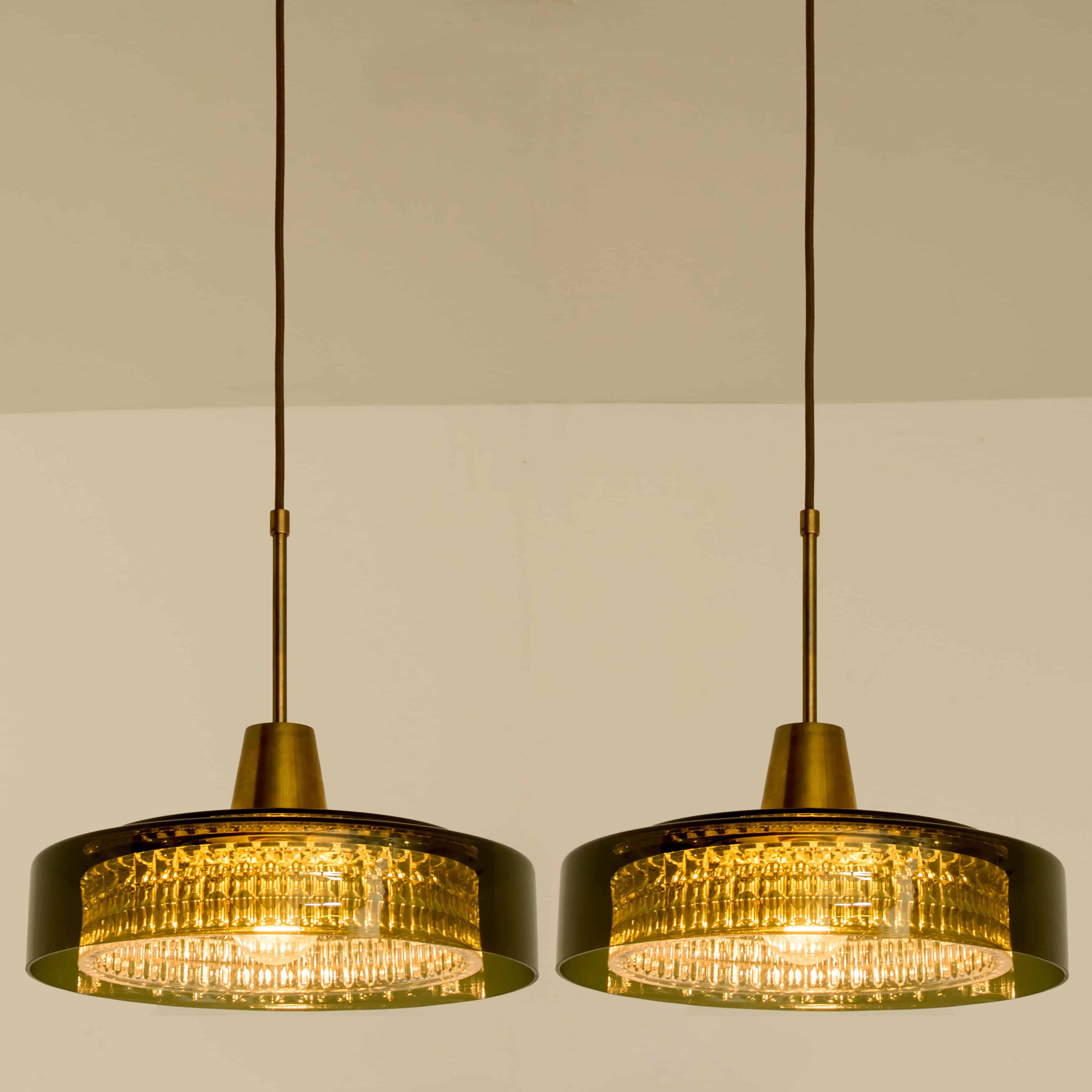 Pair of Glass Pendants by Carl Fagerlund for Orrefors, 1960s