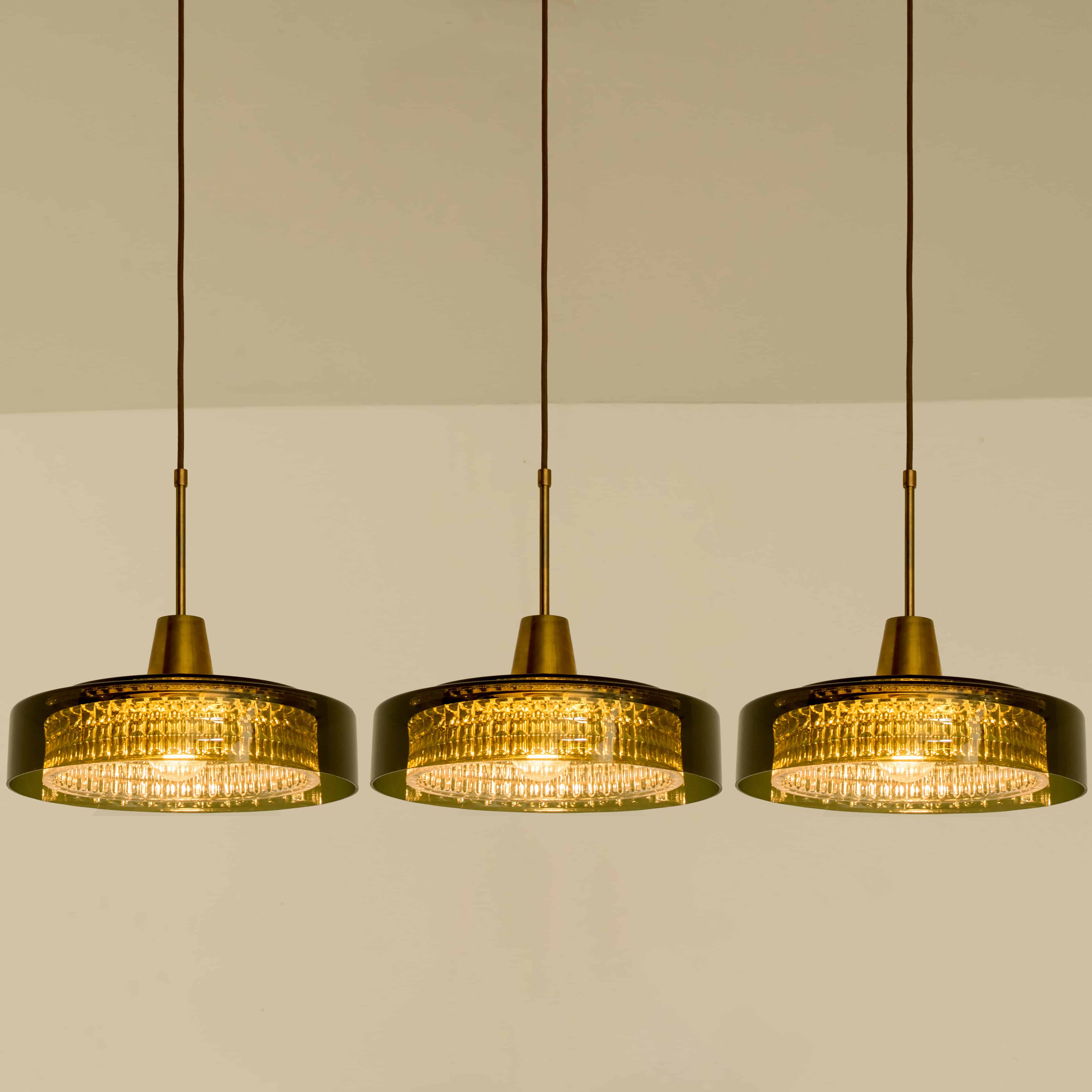 Pair of Glass Pendants by Carl Fagerlund for Orrefors, 1960s