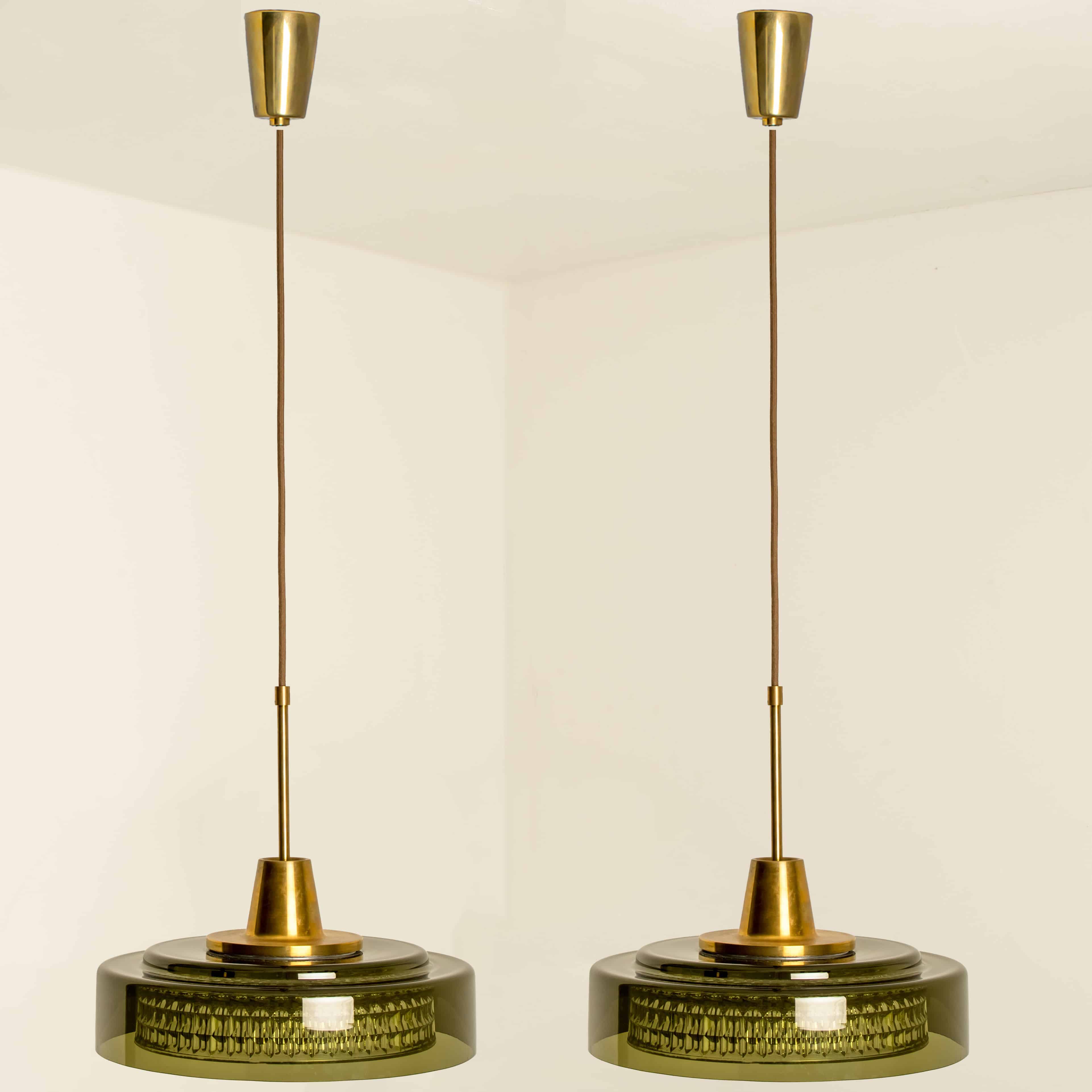 Pair of Glass Pendants by Carl Fagerlund for Orrefors, 1960s