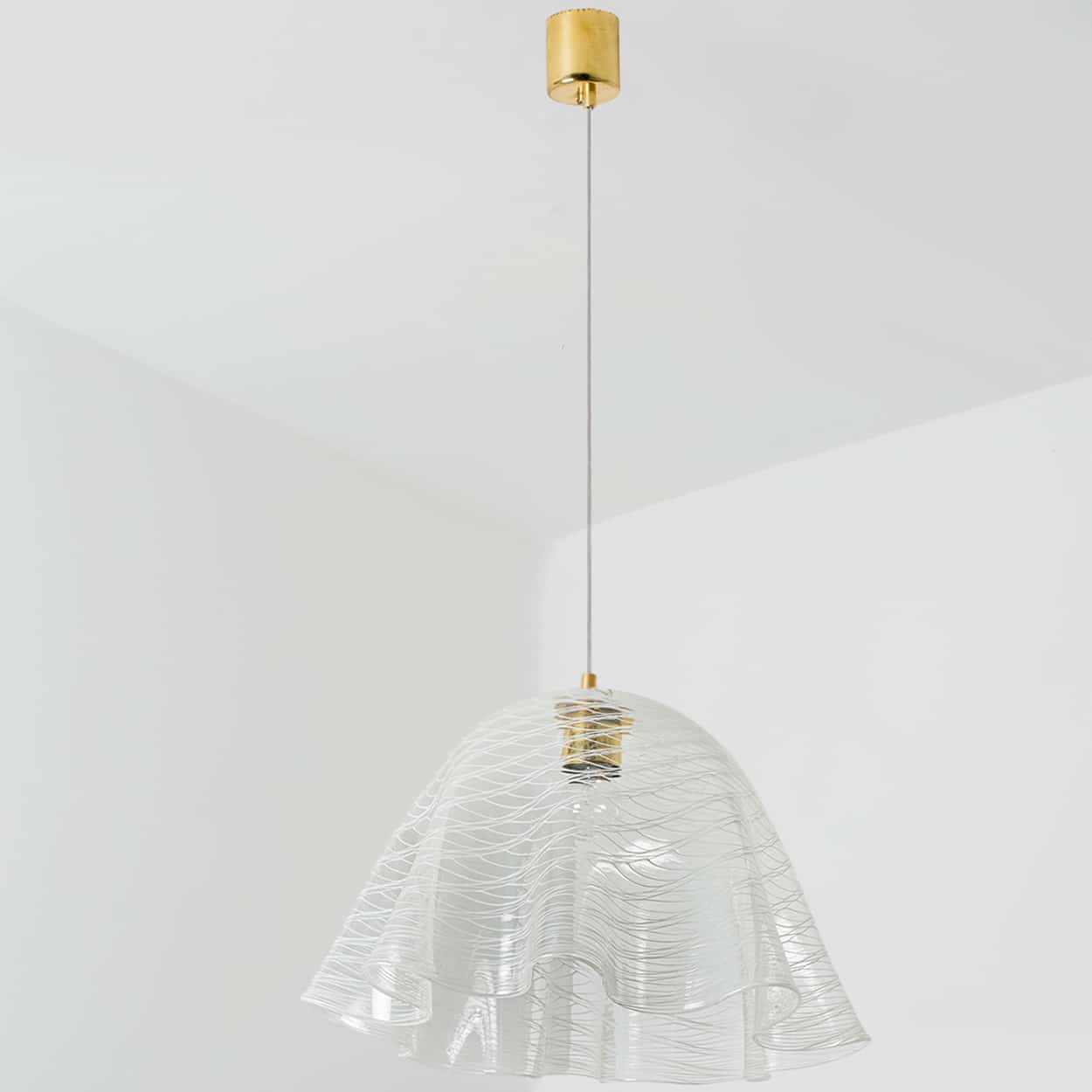 1 of the 2 Glass Kalmar Fazzoletto Pendants, 1970s