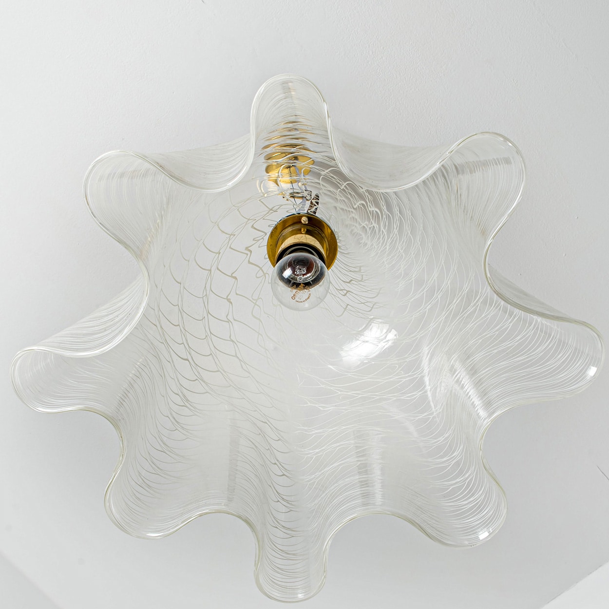 1 of the 2 Glass Kalmar Fazzoletto Pendants, 1970s