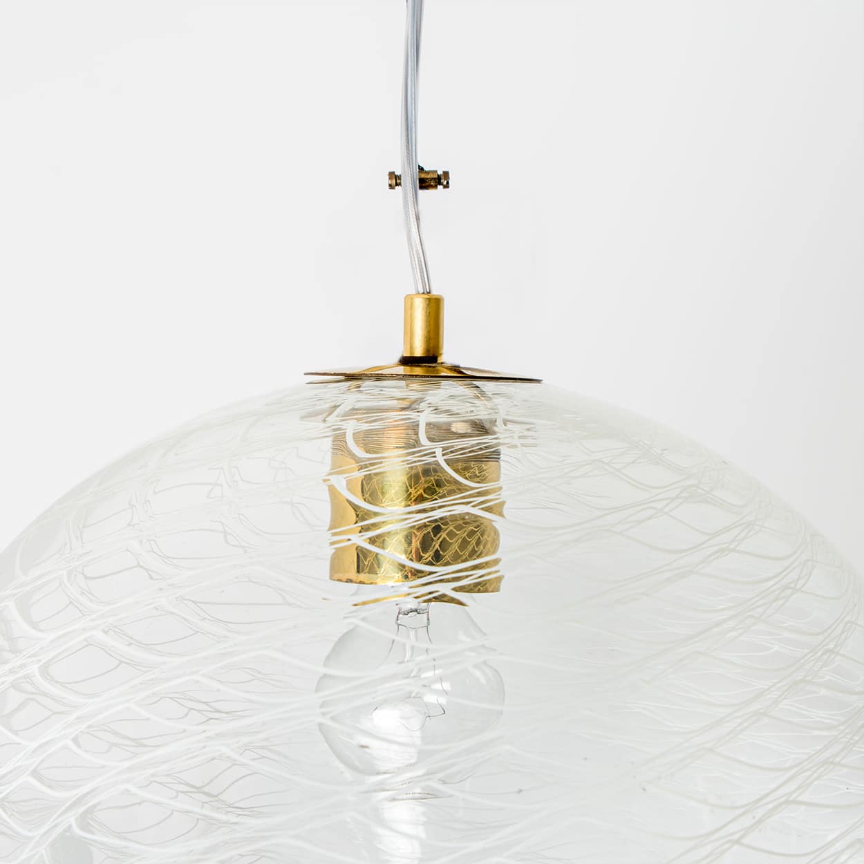 1 of the 2 Glass Kalmar Fazzoletto Pendants, 1970s