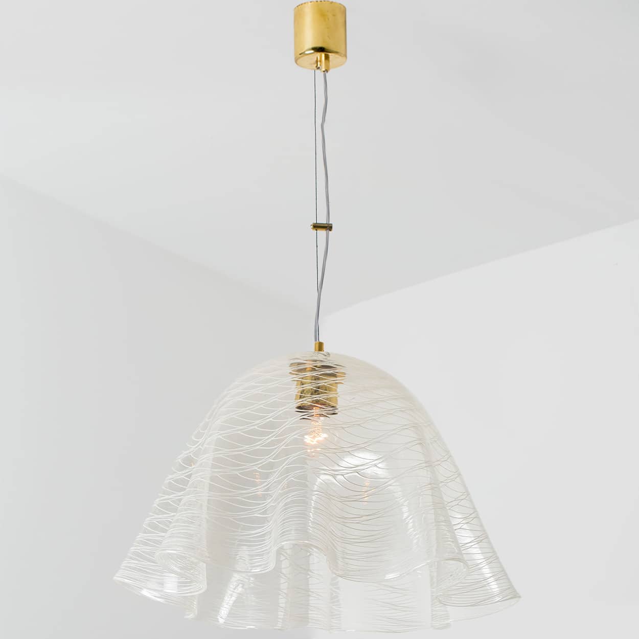 1 of the 2 Glass Kalmar Fazzoletto Pendants, 1970s