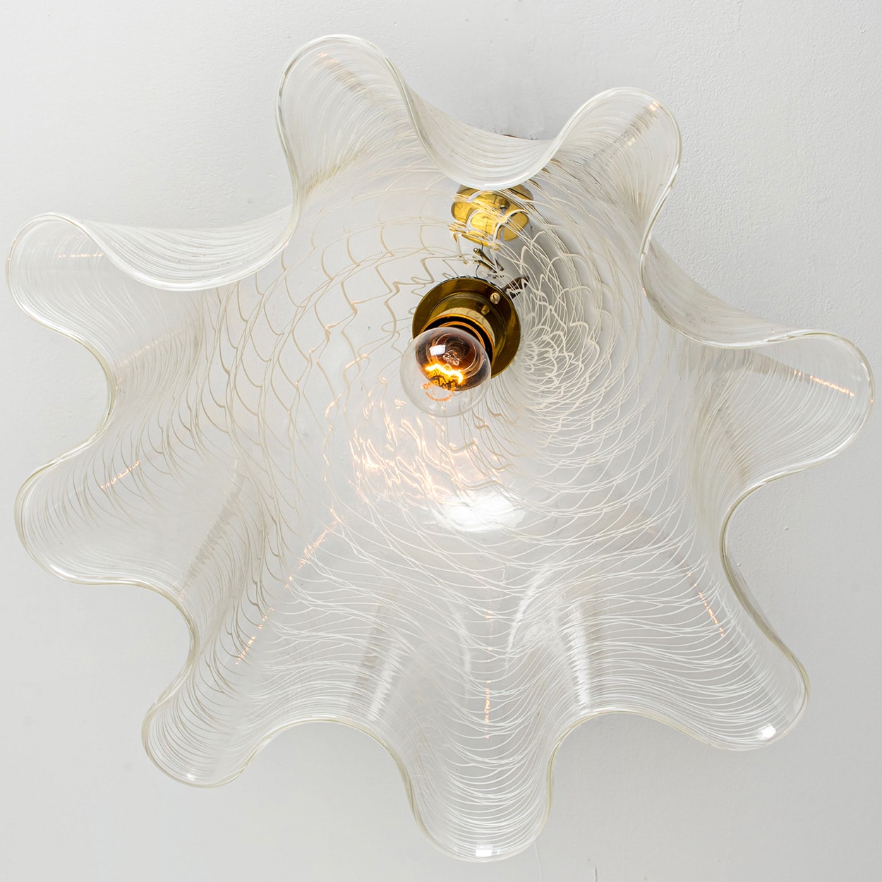 1 of the 2 Glass Kalmar Fazzoletto Pendants, 1970s
