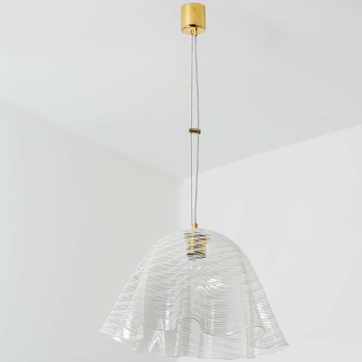 1 of the 2 Glass Kalmar Fazzoletto Pendants, 1970s