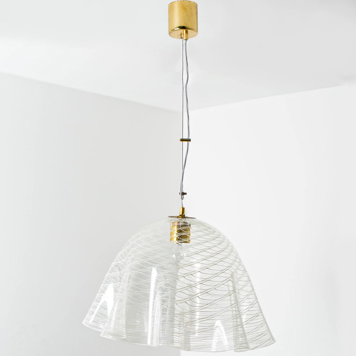 1 of the 2 Glass Kalmar Fazzoletto Pendants, 1970s