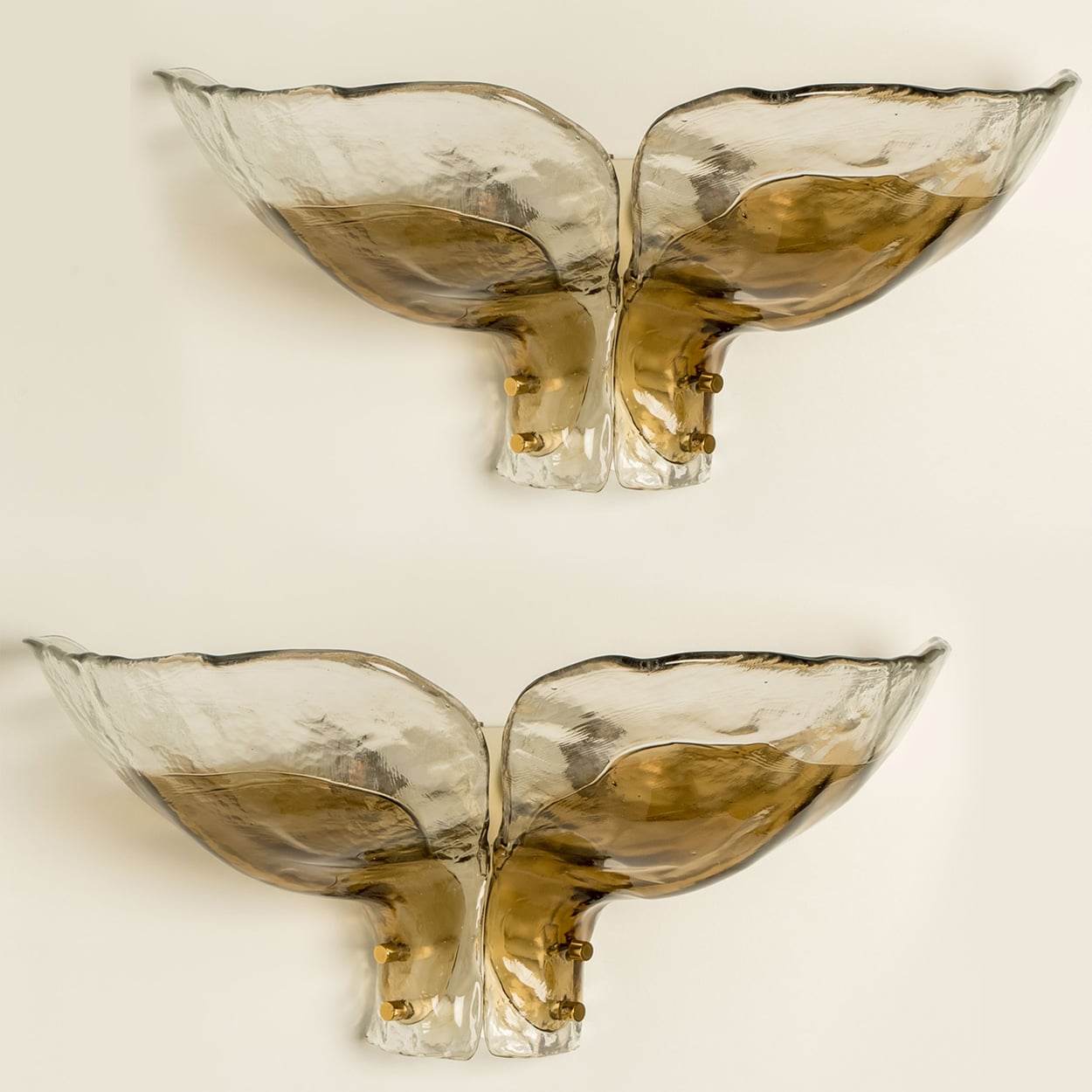 1 of the 2 pairs Extra Large J.T. Kalmar Wall Lights, 1970