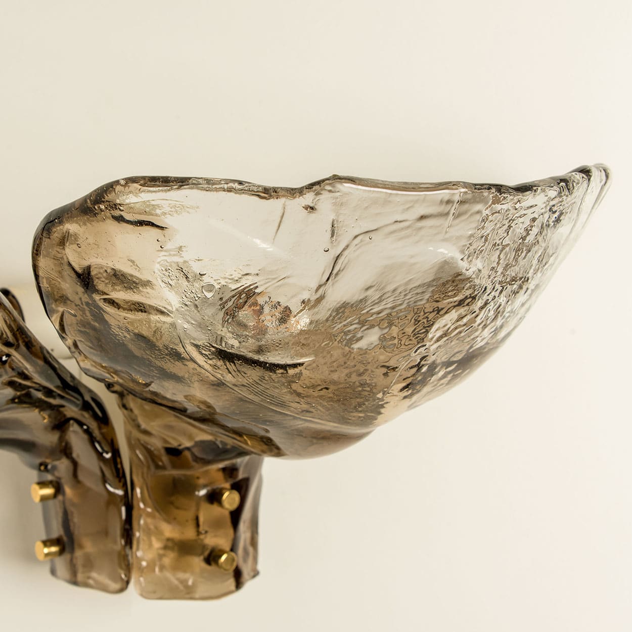 Pair of Extra Large J.T. Kalmar Wall Lights Smoked Glass, 1970