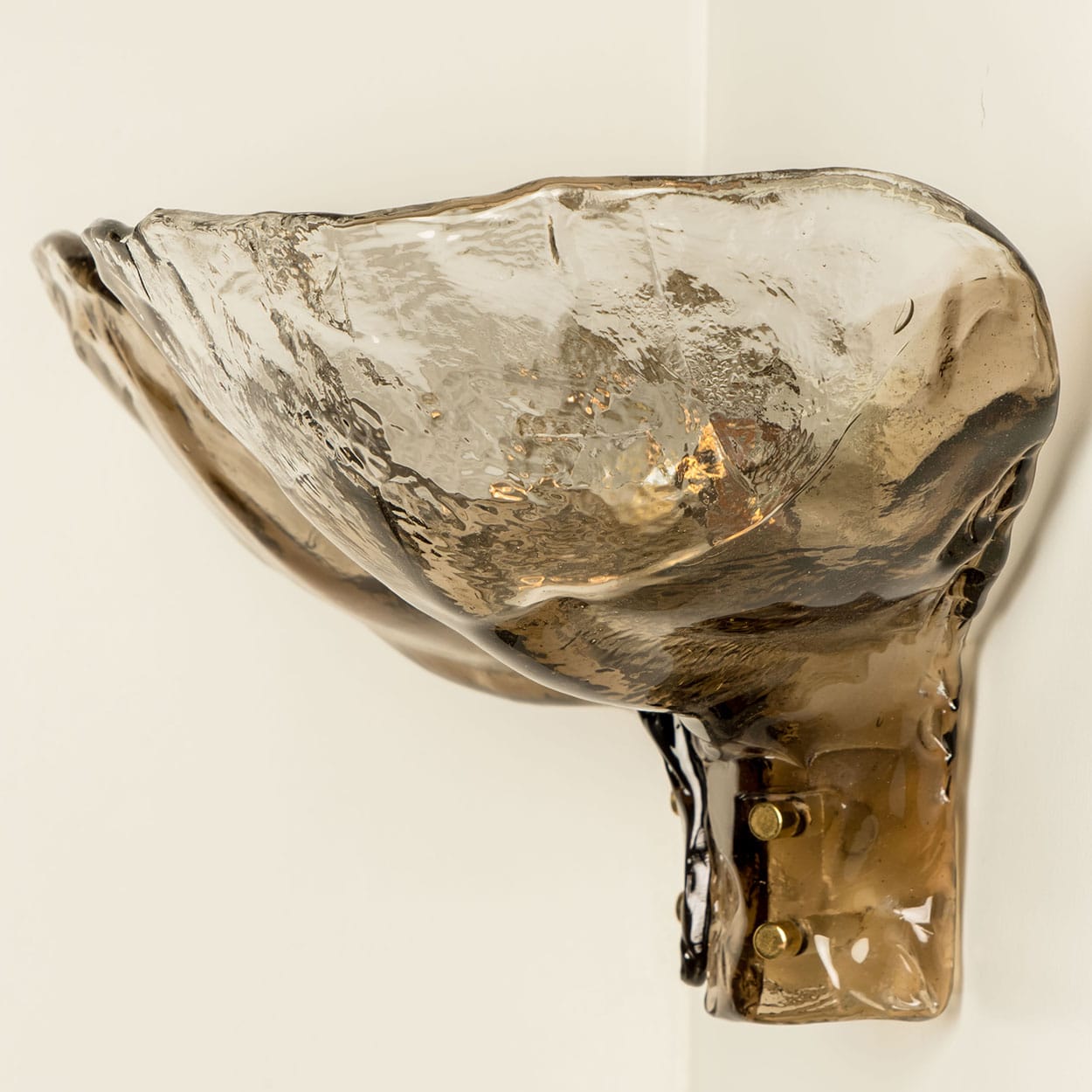 Pair of Extra Large J.T. Kalmar Wall Lights Smoked Glass, 1970