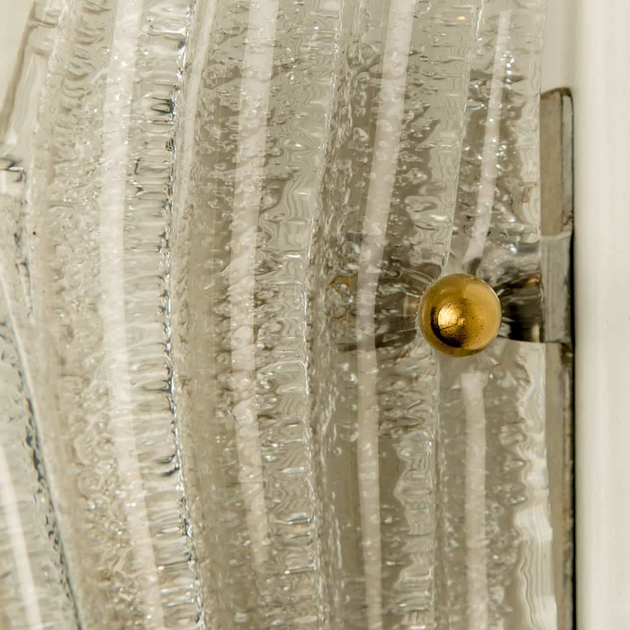 Pair of Murano Glass and Wall Sconces in Style of Barovier & Toso, Italy 1970