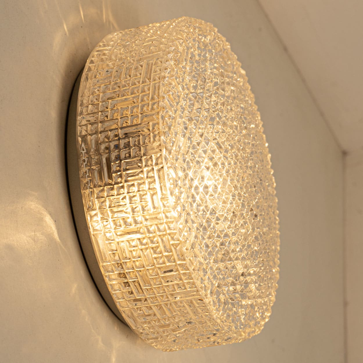 1 of the 2 Glass Silver Flush Mount In Style Of Helena Tynell, Germany 1960s