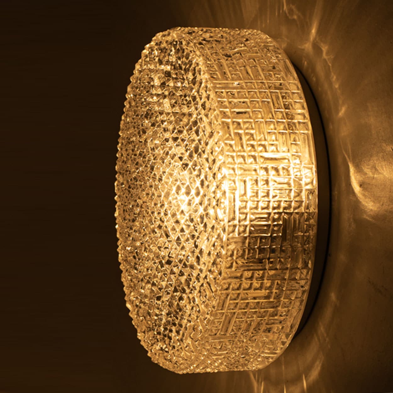 1 of the 2 Glass Silver Flush Mount In Style Of Helena Tynell, Germany 1960s