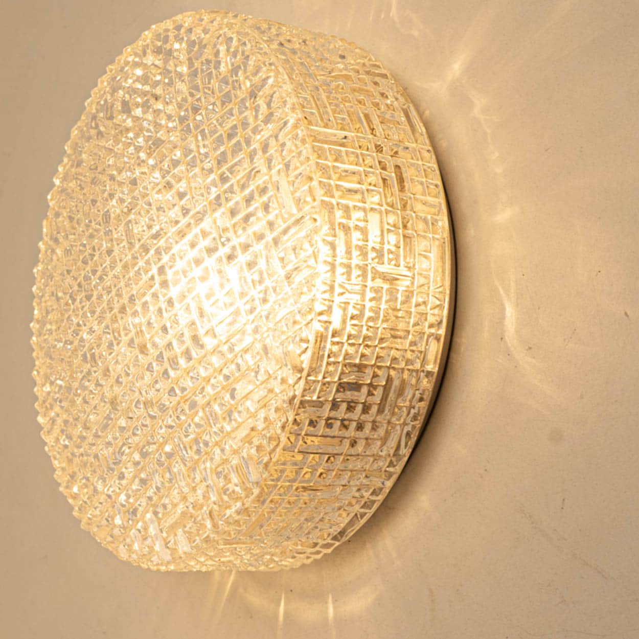 1 of the 2 Glass Silver Flush Mount In Style Of Helena Tynell, Germany 1960s